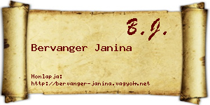 Bervanger Janina névjegykártya